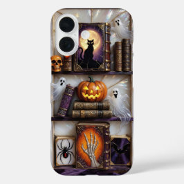 Halloween Kat Geest Telefoonhoes Pompoen Boekenpla iPhone 16 Hoesje