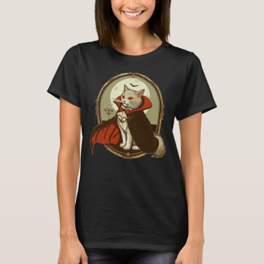 Halloween Kat, Graaf Catula T-shirt (Voorkant)