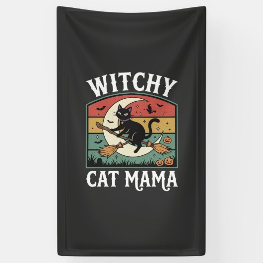 Halloween Kat Heks Moeder Spandoek (Verticaal)