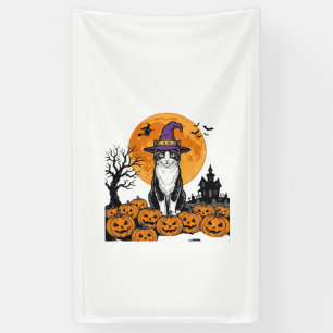 Halloween Kat Heks Pompoen Vintage Griezelen_1 Spandoek