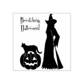 halloween kat heksenstempel 	rubberstempel (Afrduk)