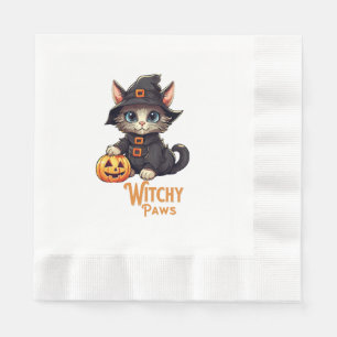 Halloween Kat Hekserige Pootjes Servet