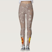 Halloween kat in de pompoen leggings (Voorkant)