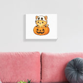 Halloween Kat in een pompoen Classic T-Shirt Canvas Afdruk (Insitu (Woonkamer))