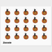  halloween kat in pompoen ronde sticker (Vel)