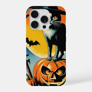 halloween kat iPhone 15 pro hoesje