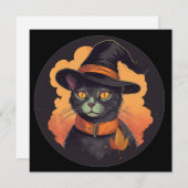 Halloween Kat Kaart (Voorkant / Achterkant)