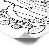 Halloween Kat Kleurplaat Art Poster (Hoek)