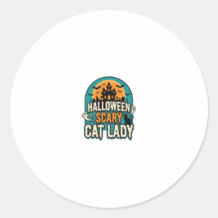 Halloween Kat Lady Verschrikkelijke Vintage Geheim Ronde Sticker