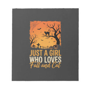Halloween Kat Liefhebber Herfst Zonsondergang Graf Notitieblok