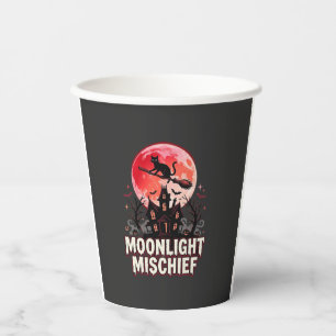 Halloween Kat Maanlicht Ondeugd Papieren Bekers