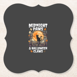 Halloween Kat Maanondeugend Kartonnen Onderzetters