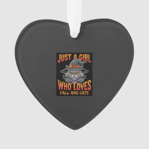 Halloween Kat Meisje Heks Hoed Herfst Ontwerp Ornament