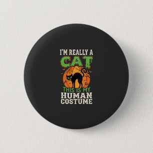 Halloween Kat Mens Kostuum Grappig Ontwerp Ronde Button 5,7 Cm