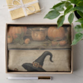 Halloween kat met heks Pet pompoen decoupage Tissuepapier (Geschenk)