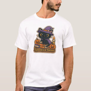 Halloween Kat met Magische Boeken Griezelen & Zoe T-shirt