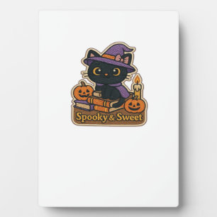 Halloween Kat met Magische Boeken Spooky & Sweet Fotoplaat