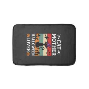 Halloween Kat Moeder Liefhebber Retro Heks Design Badmat