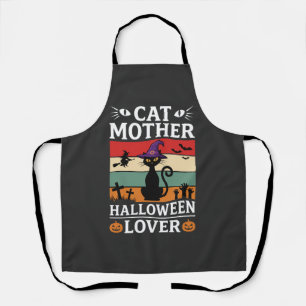 Halloween Kat Moeder Liefhebber Retro Heks Design Schort
