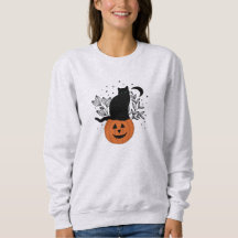 Halloween kat op Jack'O'Lantern