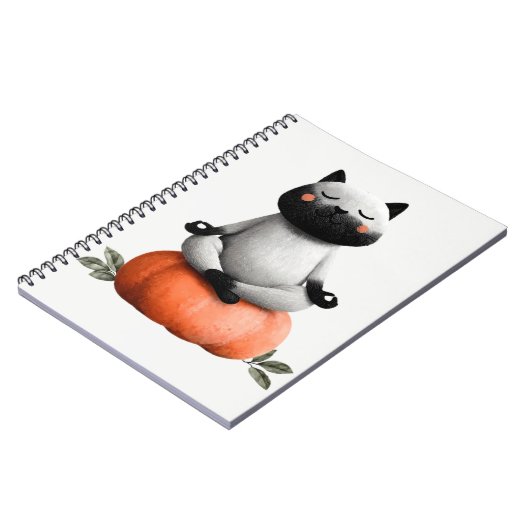 Halloween kat op pompoen ontwerp notitieboek (Linkerzijde)