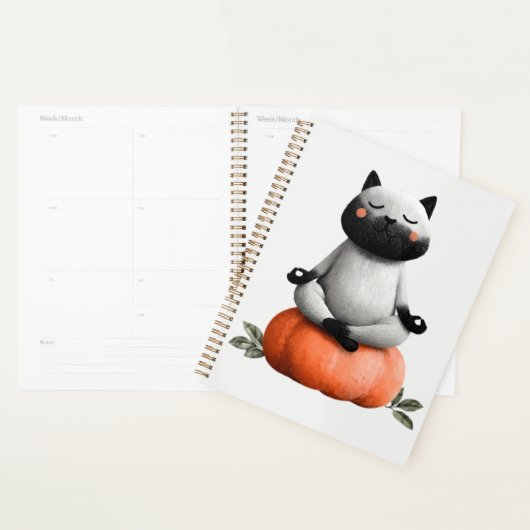 Halloween kat op pompoen ontwerp planner (Display)