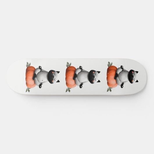 Halloween kat op pompoen ontwerp skateboard (Horizontaal)