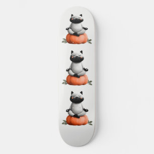 Halloween kat op pompoen ontwerp skateboard