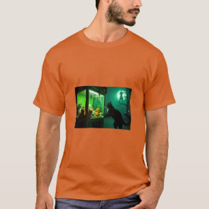 Halloween kat op zoek naar klauw machine T-shirt
