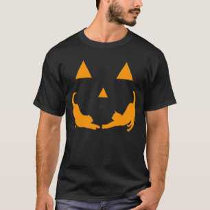Halloween Kat Pompoen Gezicht Feest Outfit T-shirt