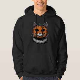 Halloween kat, pompoen gezicht hoodie