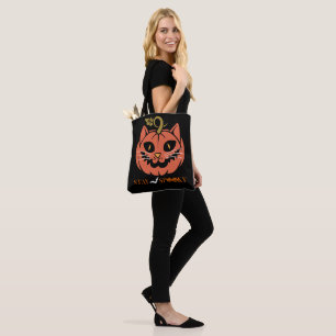 Halloween kat pompoen gezicht, pompoen gezicht Hal Draagtas