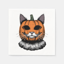 Halloween kat, pompoen gezicht