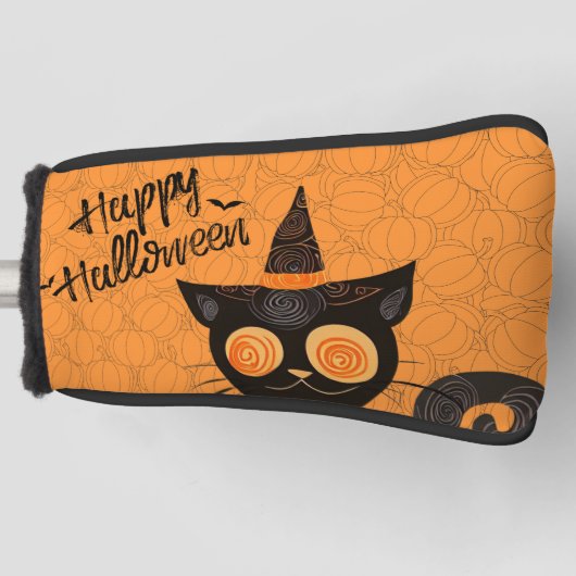 Halloween/kat/pompoen/herfst Golfheadcover (Voorkant)