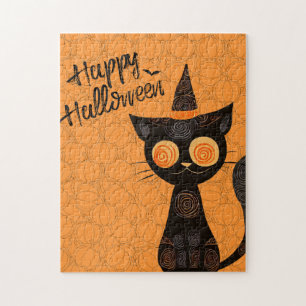 Halloween/kat/pompoen/herfst Legpuzzel