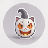 Halloween Kat-pompoen Labels (Design 2)