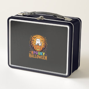 Halloween Kat Pompoen Maan Vintage Ontwerp