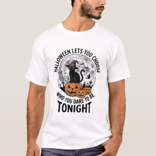 Halloween Kat Quote Griezelige Pompoen Heks Gravur T-shirt