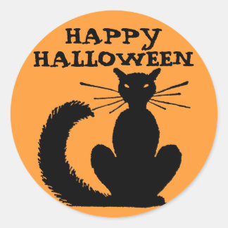 Halloween Kat Ronde Sticker