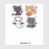 Halloween kat spookachtig en stijlvolle katachtige sticker (Vel)
