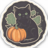  Halloween Kat Sticker (Voorkant)