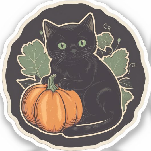  Halloween Kat Sticker (Voorkant)
