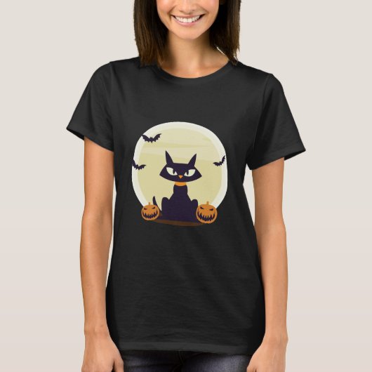 Halloween Kat T-shirt (Voorkant)