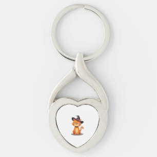 Halloween kat T-shirt Kitten Jack O Lantern Kitty Sleutelhanger