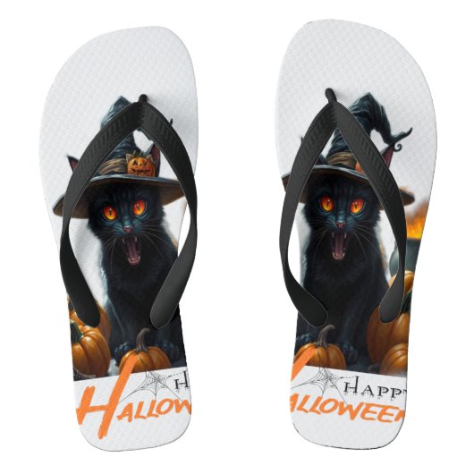 Halloween Kat Teenslippers (Voetbed)