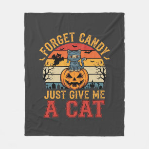 Halloween Kat Vergeet Snoep Geef Me Een Kat_1 Fleece Deken