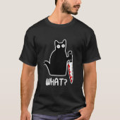 Halloween kat Wat grappige zwarte kat moorddadige T-shirt (Voorkant)