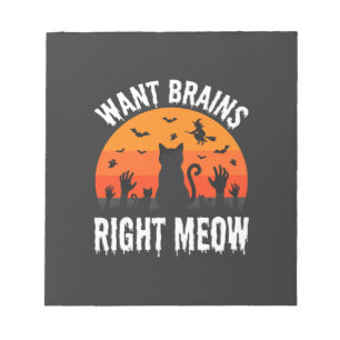 Halloween Kat Wil Hersenen Nu Design Notitieblok