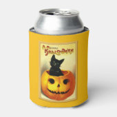 Halloween Kat zit in Jack O Lantern Can Cool Blikjeskoeler (Blikje Voorkant)