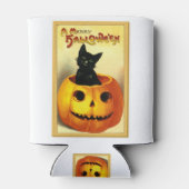 Halloween Kat zit in Jack O Lantern Can Cool Blikjeskoeler (Achterkant)